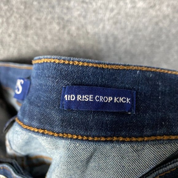 Chaps Mid Rise Crop Kick Jeans Women's Size 8/29 Denim Stretch Cotton Blend - Picture 9 of 10